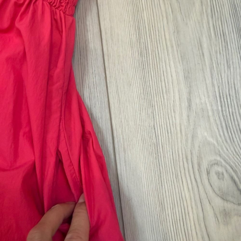 Daily Practice Anthropologie Tiered High-Low Midi Dress Pink Smocked Small - Picture 7 of 13